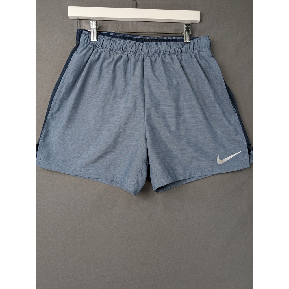 Nike Mens Dri-FIT Running Training Shorts Blue Gray Large